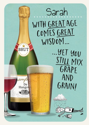 Mixing Drinks Funny Birthday Card