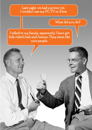 Retro Men Drinking Funny Caption Card