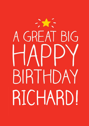 Typographic A Great Big Happy Birthday Card