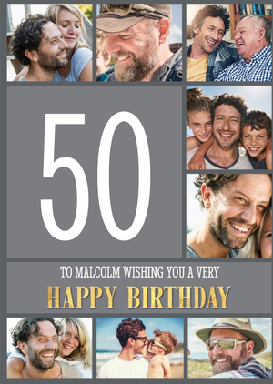 Wishing you a very Happy Birthday Multi Photo upload card