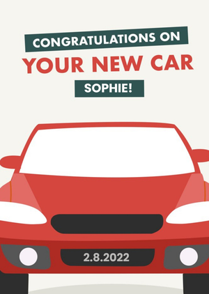 Congratulations On Your New Car Card