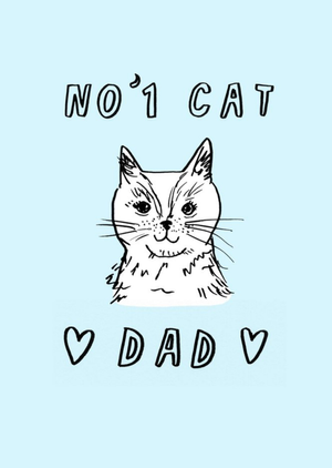 Jolly Awesome No 1 Cat Dad Father's Day Card