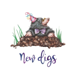 Moonpig Mole New Digs Pun Card