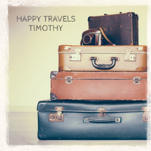 Bon Voyage card - going travelling - suitcases