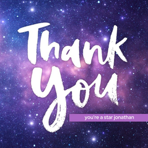 Moonpig Galaxy Night Sky Thank You Card