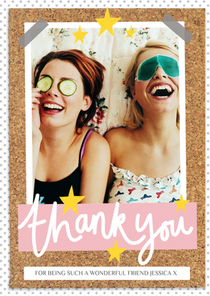 Thank you card - female friend - photo upload card