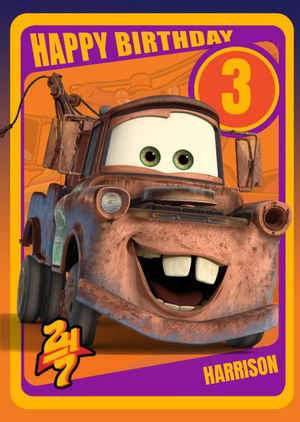 Disney Cars Mater Personalised Happy Birthday Card