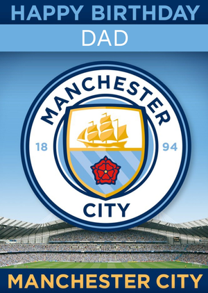 Manchester City Football Dad Birthday Card