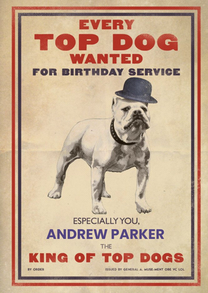 Every Top Dog Wanted Personalised Happy Birthday Card