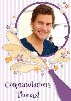 Bubbling Champagne Congratulations Photo Card