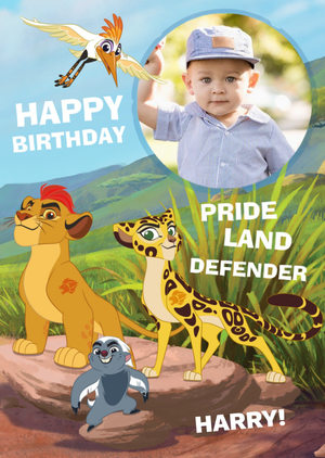 The Lion King Land Defender Personalised Photo Upload Happy Birthday Card