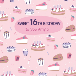 Moonpig Sweet 16th Birthday Wishes Cake Card
