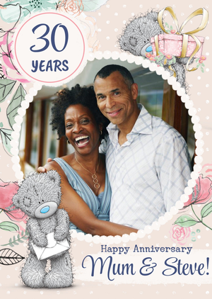 Me To You Tatty Teddy Mum and Partner 30 Year Anniversary Photo Upload Card