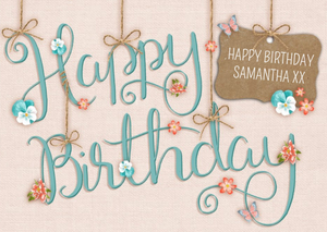 Floral Craft Happy Birthday Card