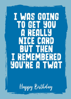 Funny Rude I Was Going To Get You A Really Nice Card Birthday Card