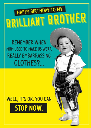 Retro Funny Brilliant Brother Birthday Card