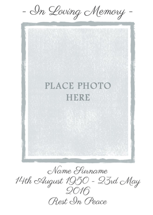 Grey And White Personalised Photo Upload With Sympathy Card
