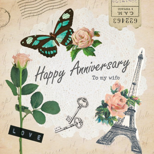 Moonpig Vintage Paris And Roses Anniversary Card For Wife