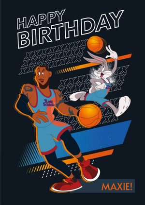 Space Jam 2 LeBron James and Bugs Bunny Birthday Card