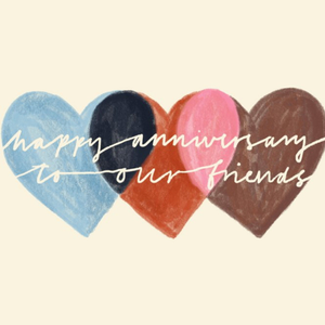 Moonpig Katy Welsh Hearts To Our Friends Happy Anniversary Card