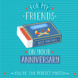 Moonpig Retro Matchbox Illustration Friends Anniversary Card