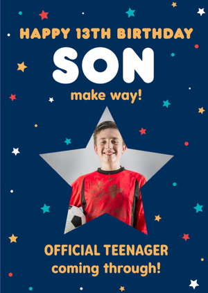 Pigment Star Photo Upload Birthday Card