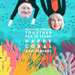 Moonpig Katy Welsh Photo Upload Growing Strong Together Coral Anniversary Card