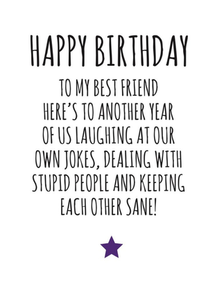 Typographical Happy Birthday To My Best Friend Card