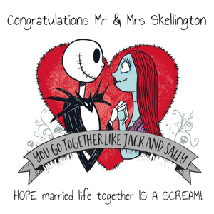 Disney The Nightmare Before Christmas Congratulatoins Wedding Card