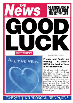 Spoof Tabloid Newspaper Good Luck Card