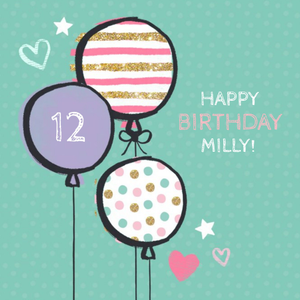 Moonpig Patterned Balloons Personalised 12Th Birthday Card