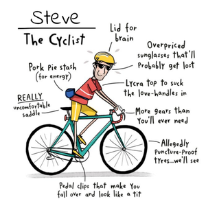 Moonpig Designers Funny The Cyclist Birthday Card