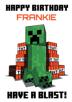 Minecraft Have A Blast Birthday Card