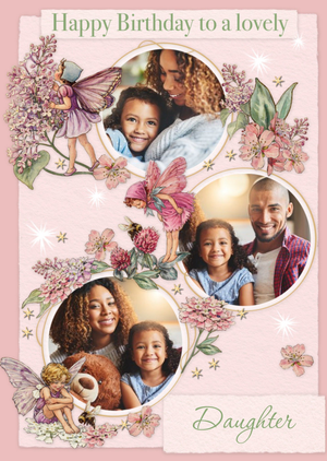Flower Fairies Lovely Daughter Photo Upload Birthday Card