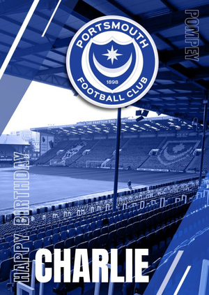 Portsmouth FC Football Stadium And Logo Birthday Card