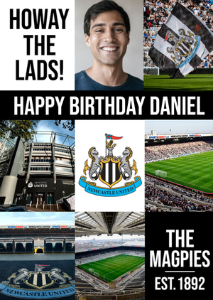 Newcastle FC Football Stadium Photo Upload Birthday Card