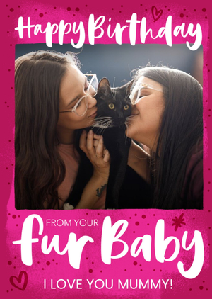 Pink Typographic From the Pet Birthday Card