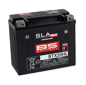 BS Battery BTX20HL Max AGM Battery 310 CCA For 2000-2025 Softail, 2024-2025 Pan America, 1999-2017 Dyna, 2008-2017 V-Rod & 1997-2003 Sportster Models & 1997-2002 Buell M2/S3 (300883)
