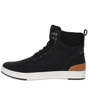 Crosshatch Mens Staiger Hi-Top Trainers Black