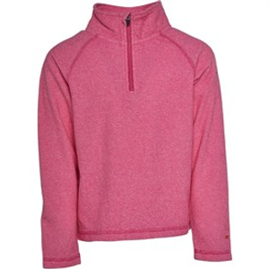Trespass Girls Meadows 1/2 Zip Fleece Pink Lady