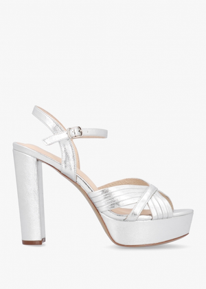 Avery Silver Platform Heeled Sandals