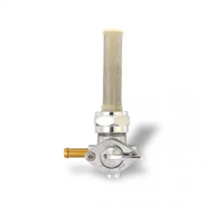 MCS Late Petcock OEM Style, Left Outlet For 1/4 Fuel Hose in Chrome Finish For 1975-2006 B.T., XL (Excluding Injection Models), Customs With 1975-2017 Style Threaded Tanks Models (10-127L)