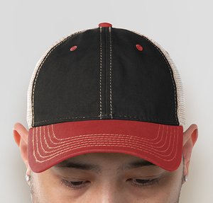 Legacy Old Favorite Trucker Hat - Embroidered - Black / Scarlet Red / Khaki