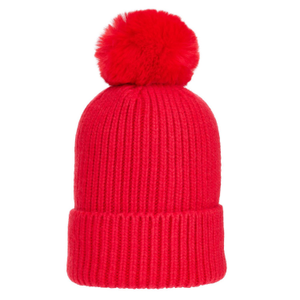 Chunky Six Ply Cashmere Hat In Red (one size)