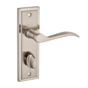 Berkeley Lever Bathroom Door Handle - Satin Nickel (Pair)