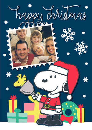 Cute Peanuts Snoopy Happy Christmas Photo Upload Christmas Card