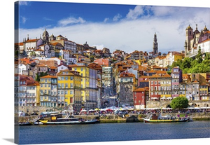 Old Town Skyline From Across The Douro River, Porto, Portugal