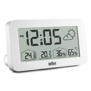 BC13 Braun digital weather station clock - white