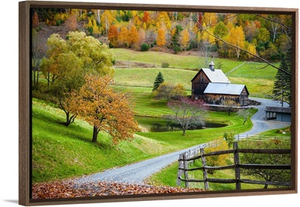 New England Countryside, Farm In Autumn Landscape