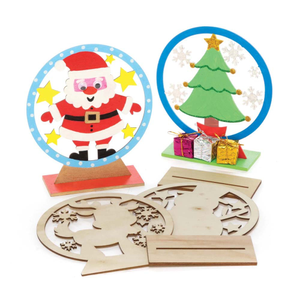 Kerst houten sneeuwbol decoraties